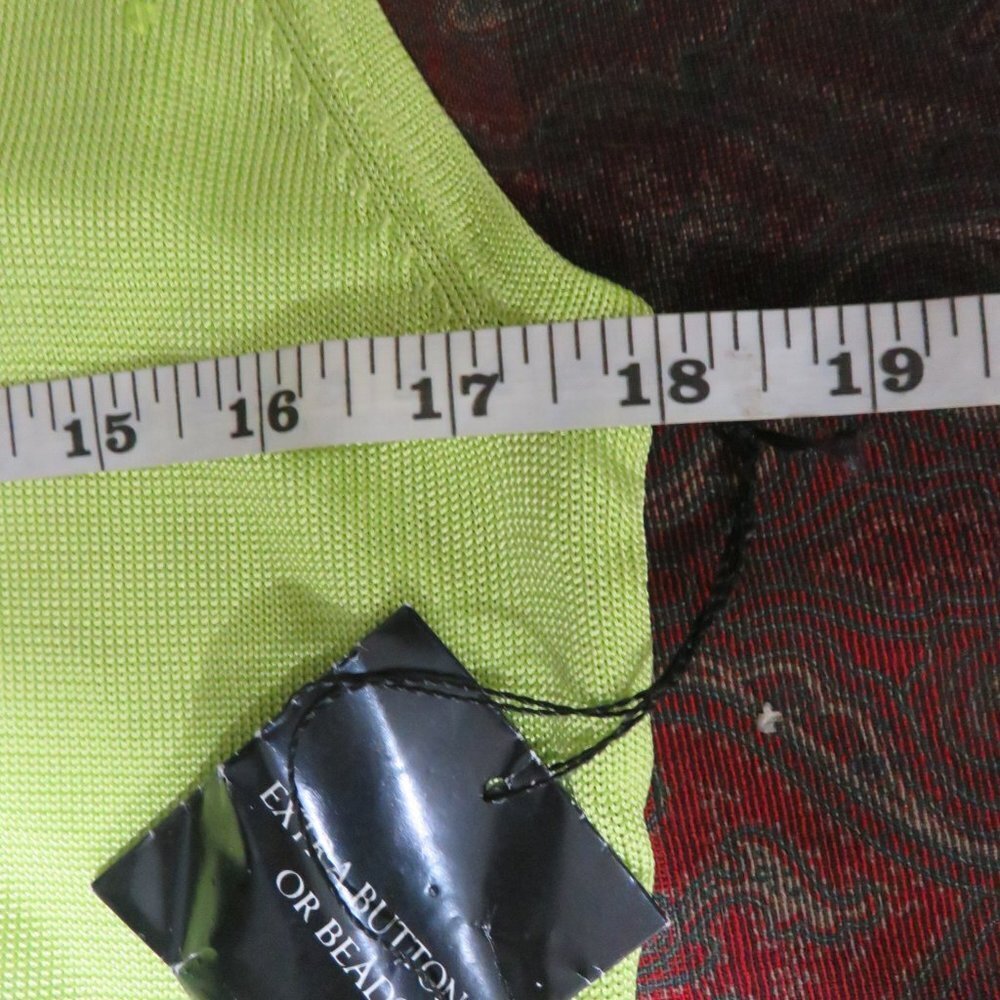 Carmen Marc Valvo SET! Neon Green Pink Beaded Embellished Skirt & sleeveless top - Picture 2 of 13